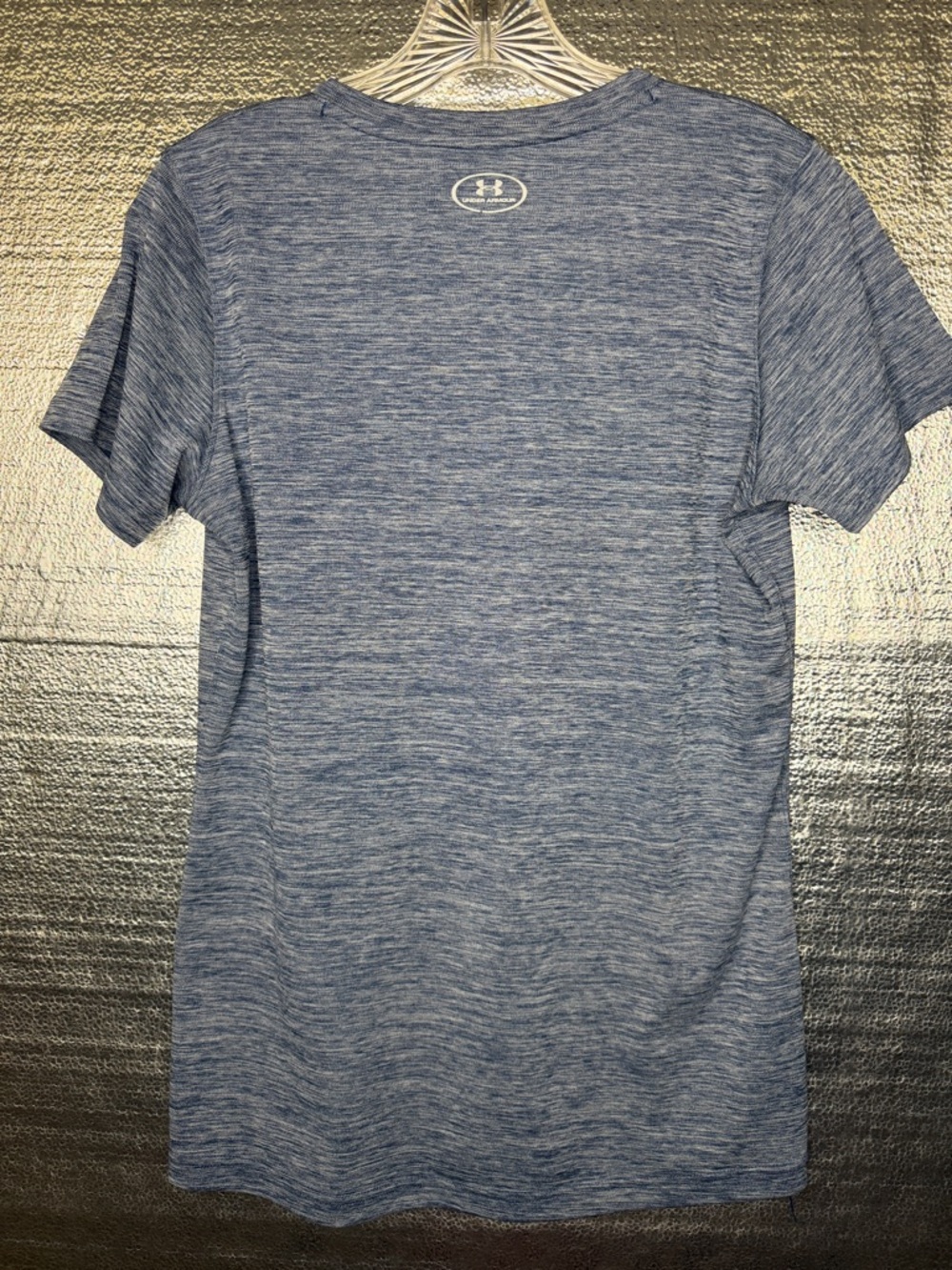 Under Armour Heathered Light Blue V-Neck Performance Tee - Picture 5 of 6